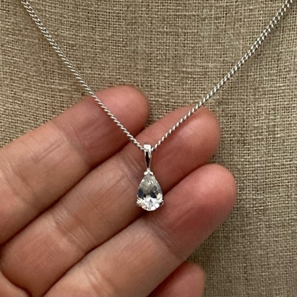 D’Orlan CZ Teardrop Necklace